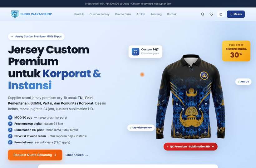 Tampilan website Sugihwaras